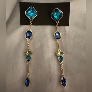 Vince Camuto Drop Earrings in Shades of Blues and Green